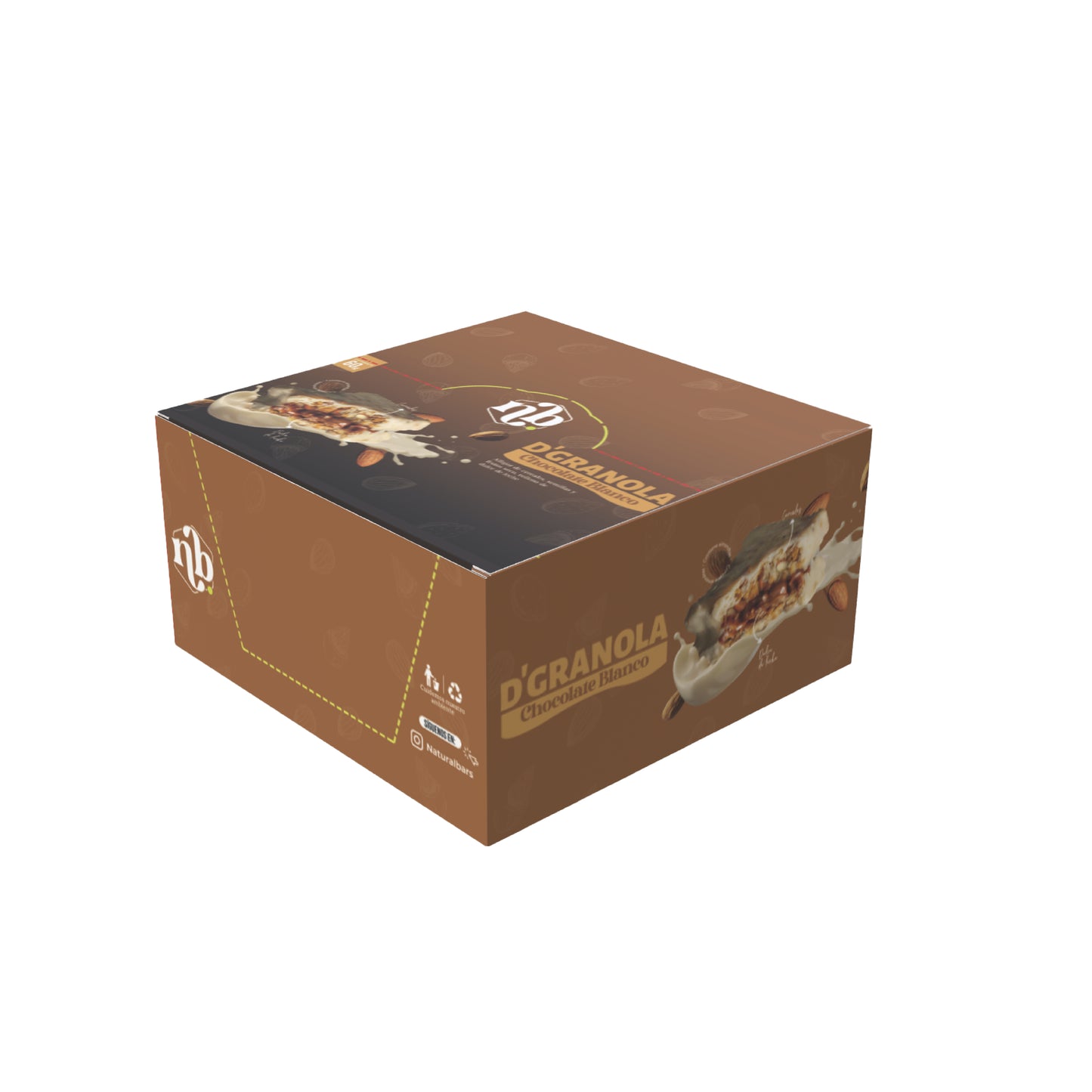 Alfajor de granola / Chocolate blanco x8